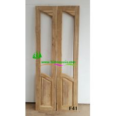 ประตูบานเฟี้ยมไม้สัก รหัส F41
